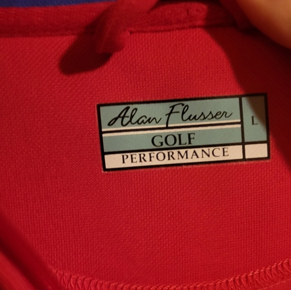 Alan Flusser Golf Performance Mens Quarter Zip Red Longsleeve Pullover Sz Large - Picture 3 of 4